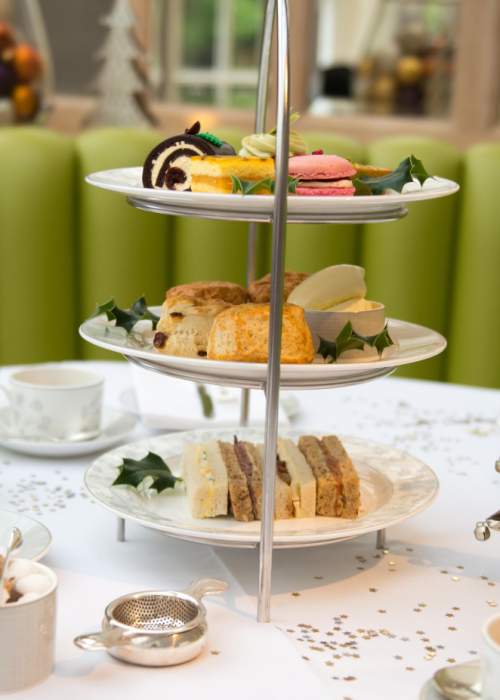 Christmas themed afternoon tea at Chewton Glen Hotel in the New Forest