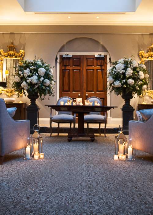 Intimate wedding ceremony at Chewton Glen Hotel in the New Forest