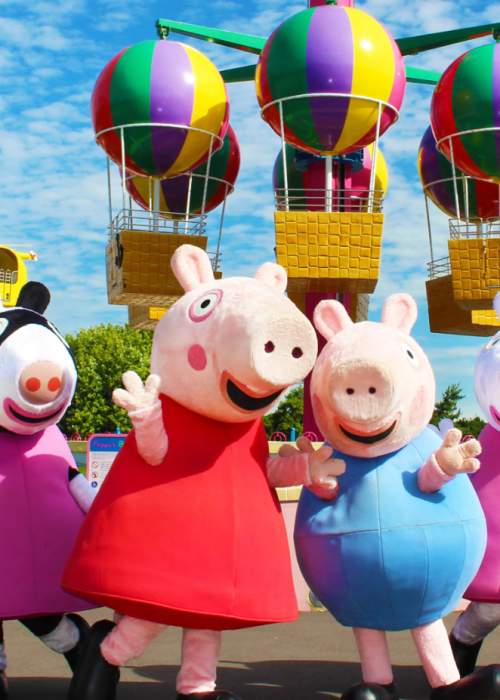 Peppa Pig and Friends at Peppa Pig World at Paultons Park in the New Forest